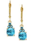 Blue Topaz Earrings (2-2/3 Ct. T.w.) In 14k Gold
