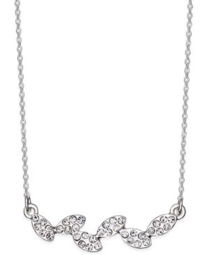 Inc International Concepts Silver-tone Pave Leaves Necklace, Only At Macy's