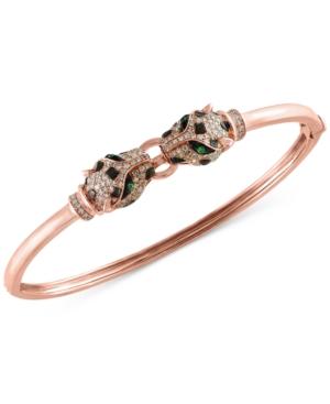 Effy Diamond (3/4 Ct. T.w.) And Tsavorite Accent Bangle Bracelet In 14k Rose Gold