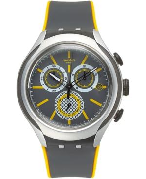 Swatch Men's Swiss Chronograph Bee-droid Gray & Yellow Silicone Strap Watch 42mm Yys4008