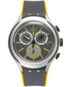 Swatch Men's Swiss Chronograph Bee-droid Gray & Yellow Silicone Strap Watch 42mm Yys4008