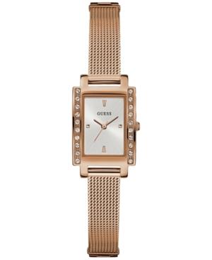 Guess Women's Rose Gold-tone Stainless Steel Mesh Bracelet Watch 20x35mm U0953l3