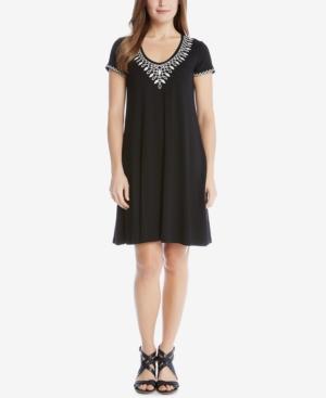 Karen Kane Embroidered A-line Dress