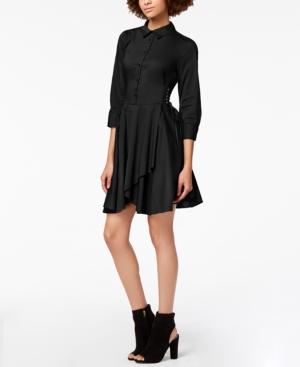 Bar Iii Half-button Flounce Shirtdress, Created For Macy's