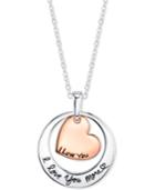 Unwritten I Love You More Two-tone Pendant Necklace In Sterling Silver