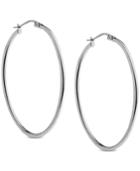 Giani Bernini Polished Tube Oval Hoop Earrings In Sterling Silver, Created For Macy's