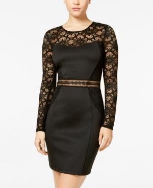 Bcx Juniors' Lace & Crochet Bodycon Dress