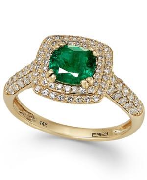 Emerald Envy By Effy Emerald (7/8 Ct. T.w.) And Diamond (1/2 Ct. T.w.) Cushion Ring In 14k Gold