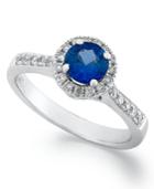 Sterling Silver Ring, Tanzanite (1/2 Ct. T.w.) And Diamond (1/6 Ct. T.w.) Round-cut Ring