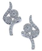 Diamond Swirl Cluster Stud Earrings (3/8 Ct. T.w.) In 14k White Gold