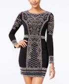 Speechless Juniors' Long-sleeve Embellished Bodycon Dress