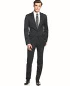 Calvin Klein Suit Solid Wool Black Slim X Fit