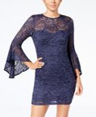 Trixxi Juniors' Bell-sleeve Lace Dress