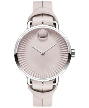 Movado Women's Swiss Edge Blush Leather Strap Watch 34mm 3680037
