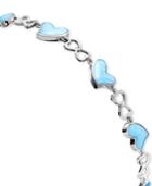 Marahlago Larimar Heart Link Bracelet In Sterling Silver