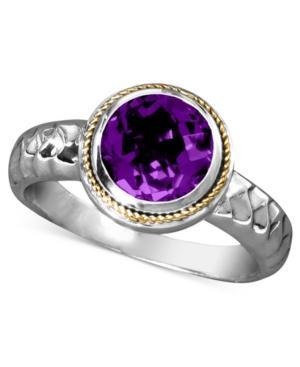 Balissima By Effy Amethyst Round Ring (1-5/8 Ct. T.w.) In Sterling Silver And 18k Gold