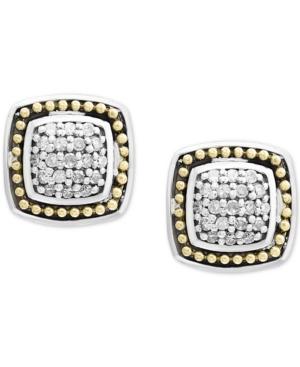Balissima By Effy Diamond Cluster Stud Earrings (1/6 Ct. T.w.) In Sterling Silver & 18k Gold