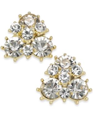 Charter Club Gold-tone Crystal Cluster Stud Earrings, Created For Macy's