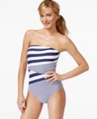 Anne Cole Asymmetrical-stripe Bandeau One-piece Swimsuit Women's Swimsuit
