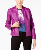 Alfani Seamed Faux-leather Jacket, Only At Macy's