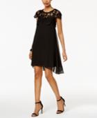 Sl Fashions Beaded Lace-yoke Shift Dress