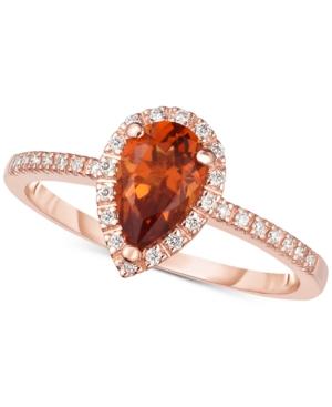 Citrine (3/4 Ct. T.w.) & Diamond (1/8 Ct. T.w.) Ring In 14k Rose Gold