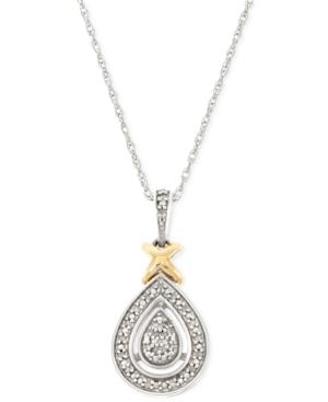 Wrapped In Love Diamond Accent Cluster Pendant Necklace In 10k Gold And Sterling Silver