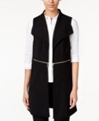 Alfani Petite Zipper-detail Textured Vest, Only At Macy's