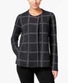 Eileen Fisher Wool Windowpane-pattern Jacket