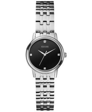 Guess Women's Diamond Accent Silver-tone Bracelet Watch 28mm U0533l1