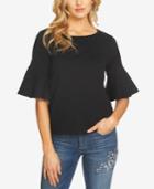 Cece Bell-sleeve Paisley Jacquard Top
