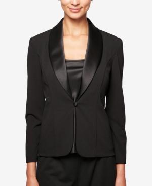 Alex Evenings Satin-trim Jacket & Shell