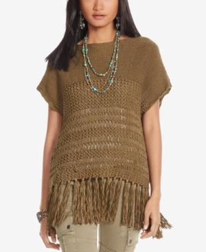 Polo Ralph Lauren Fringe Open-knit Sweater Tee