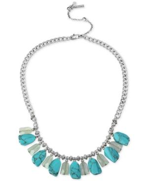 Kenneth Cole New York Silver-tone Stone Shaky Collar Necklace