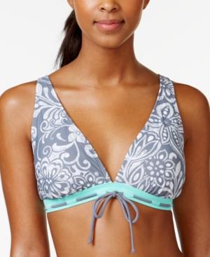 Go By Gossip Printed Drawstring Bikini Top Women's Swimsuit