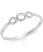 Charter Club Silver-tone Pave Circle Hinged Bangle Bracelet, Only At Macy's