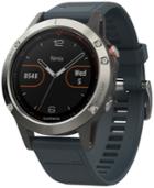 Garmin Men's Fenix 5 Blue Silicone Convertible Strap Smart Watch 47mm 010-01688-01