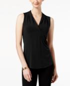 Charter Club Sleeveless Surplice Top, Created For Macy's