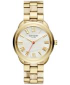 Kate Spade New York Women's Crosstown Gold-tone Stainless Steel And Horn Acetate Bracelet Watch 34mm