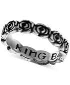 King Baby Rose Band In Sterling Silver