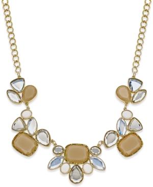 Inc International Concepts Gold-tone Neutral Stone And Crystal Collar Necklace, Only At Macy's