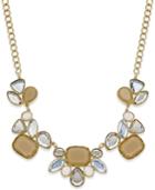 Inc International Concepts Gold-tone Neutral Stone And Crystal Collar Necklace, Only At Macy's