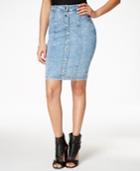 Marilyn Monroe Juniors' Embellished Denim Pencil Skirt