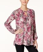 Style & Co Paisley-print Keyhole Top, Only At Macy's