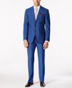 Tallia Men's Bright Blue Solid Slim-fit Suit