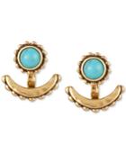 Lucky Brand Gold-tone Blue Stone Earring Jacket Earrings