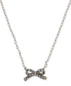 Lonna & Lilly Silver-tone Pave Bow Pendant Necklace
