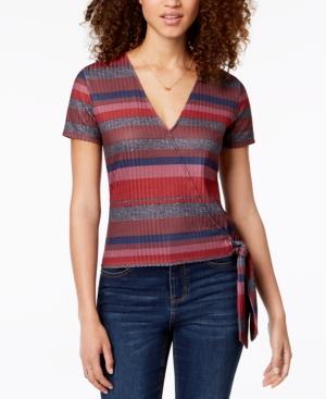 Self Esteem Juniors' Striped Wrap Top