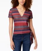 Self Esteem Juniors' Striped Wrap Top