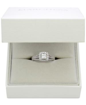 Celeste Halo By Marchesa Certified Diamond Split Shank Engagement Ring (1-1/5 Ct. T.w.) In 18k White Gold